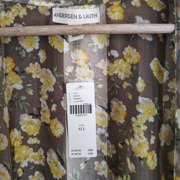 Anthropologie Andersen & Lauth Free One Size Floral Duster Boho Peasant Cottage - Picture 3 of 9